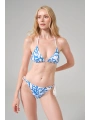 Doğal Mercan Formu Bağlamalı Üçgen Bikini Takımı