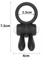 KLİTORİS UYARICILI TİTREŞİMLİ SİLİKON PENİS HALKASI -SİYAH