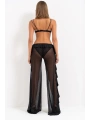 Siyah Volan Detaylı Dantelli Bodysuit 102433
