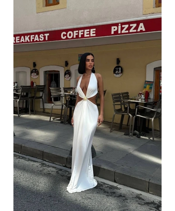 2038 toka detaylı elbise