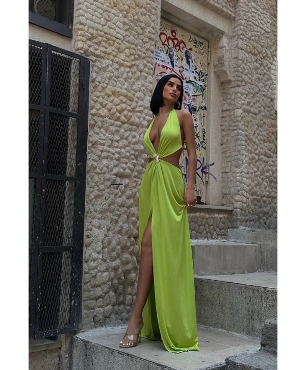 2038 toka detaylı elbise