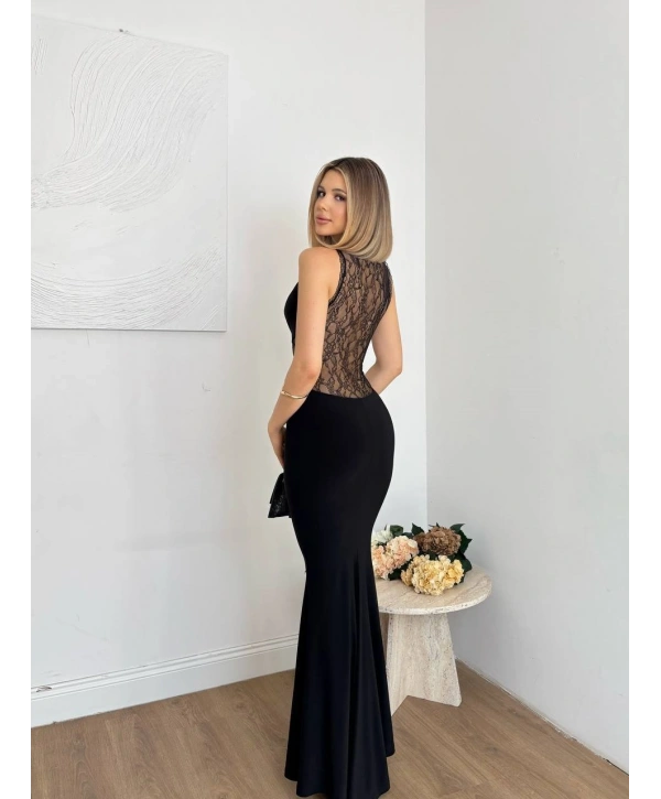 V Yaka Kalın Askılı Bodycone Düğüm Detaylı Elbise