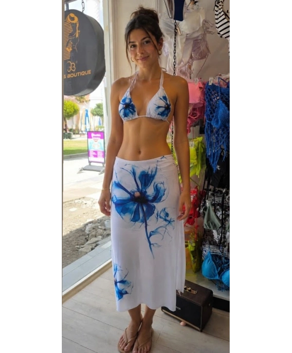 Alesbutik Çiçek desenli 3 lü Bikini Takım