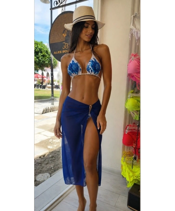 Alesbutik Desenli 3lü Bikini Takım