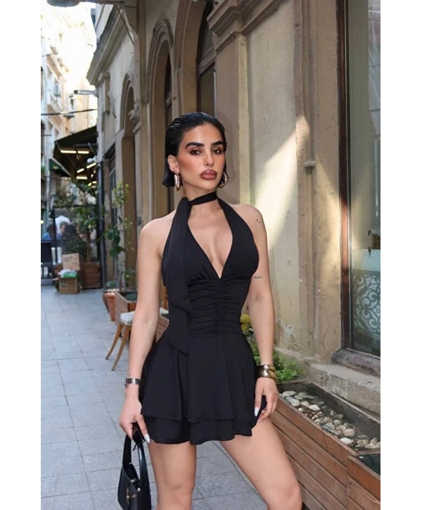 Alesbutik Boyundan Bağlamalı Elbise