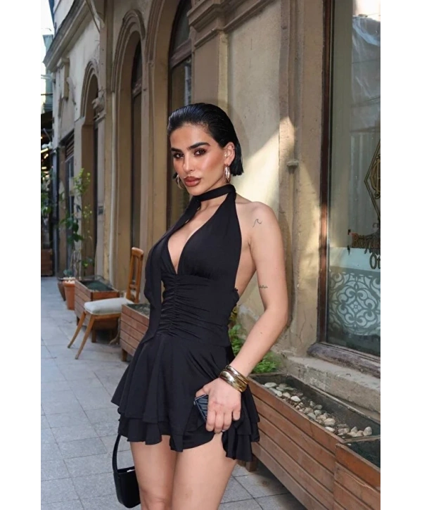 Alesbutik Boyundan Bağlamalı Elbise