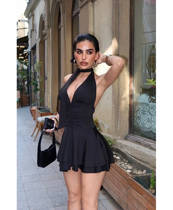 Alesbutik Boyundan Bağlamalı Elbise