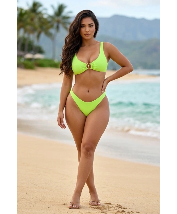 Alesbutik Halka Detaylı Yeşil Bikini