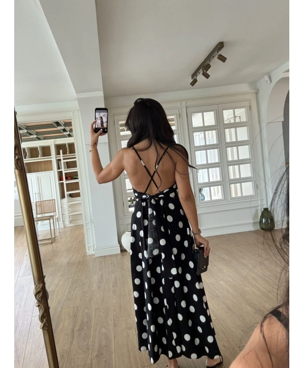 ALESBUTİK SIRT DEKOLTELİ ELBİSE