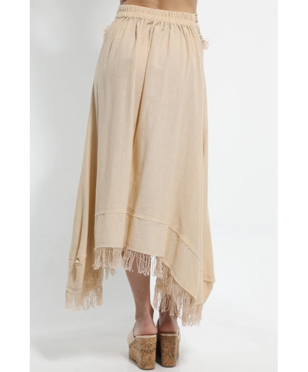 Etnik Desenli Püsküllü Otantik Etek