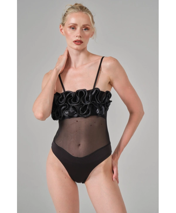 güllü Fırfırlı Bodysuit