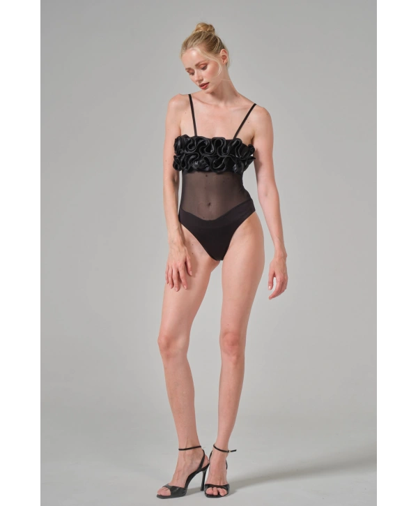 güllü Fırfırlı Bodysuit