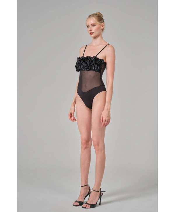 güllü Fırfırlı Bodysuit