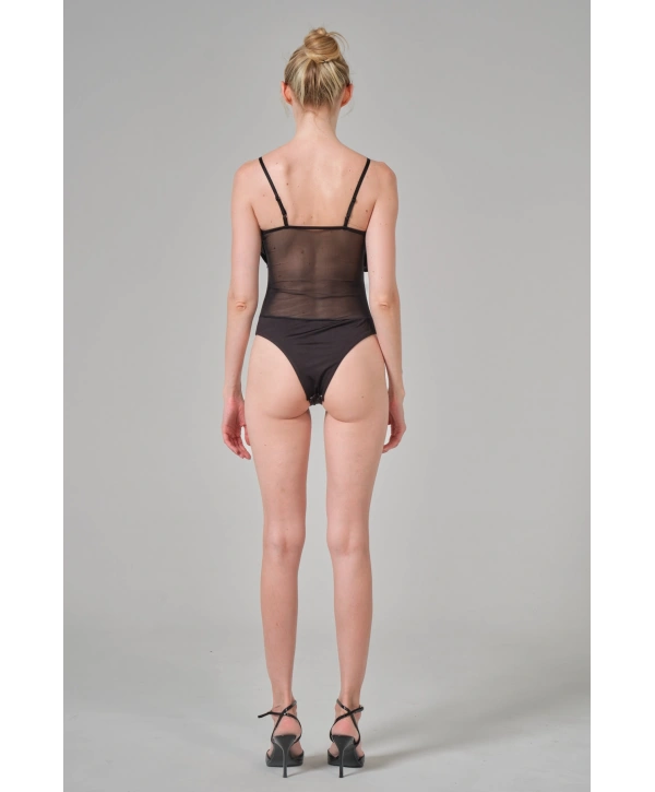 güllü Fırfırlı Bodysuit