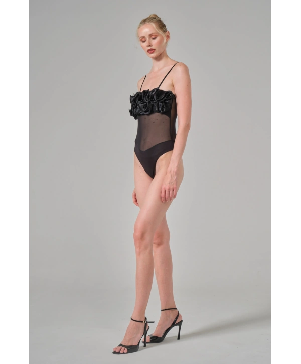 güllü Fırfırlı Bodysuit