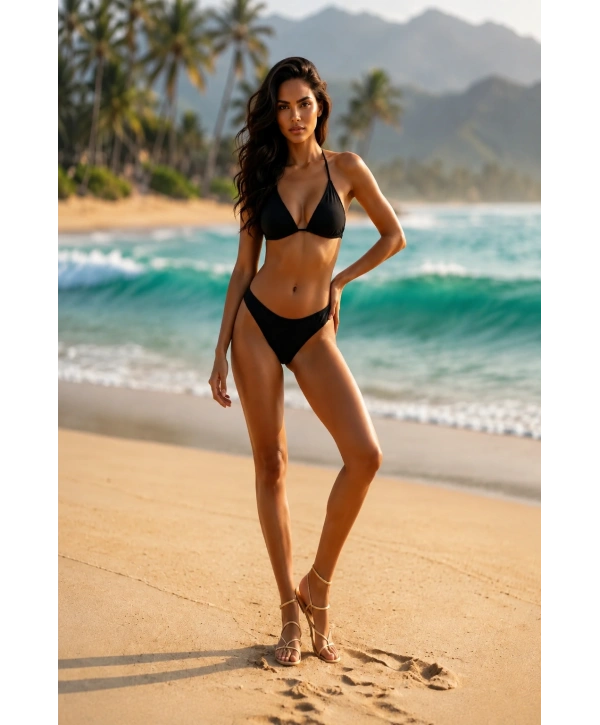 İşlemeli bikini takımı