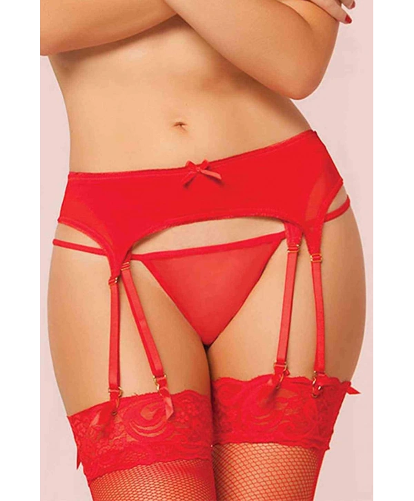 Kırmızı Jartiyer Takım+ ÇORAP HEDİYELİ