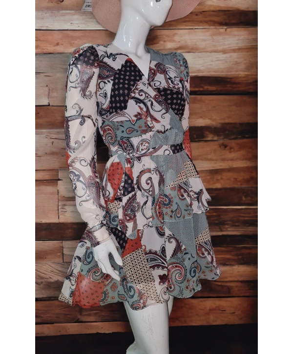 KRUVAZE YAKA SIFON ELBİSE