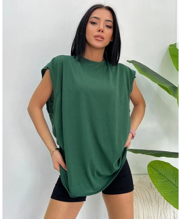 sıfır kol oversize tişört