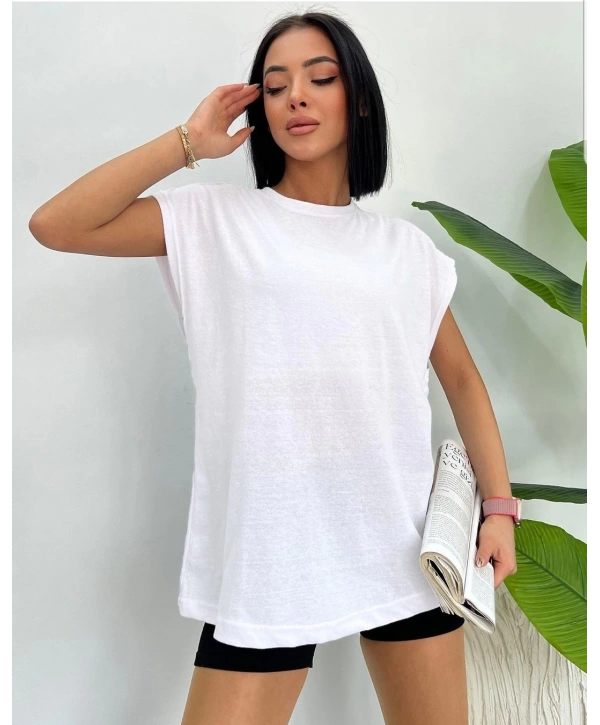 sıfır kol oversize tişört