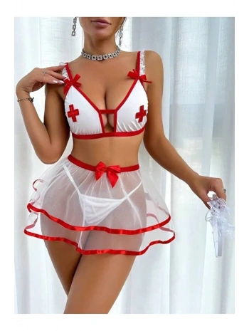 Tüllü Hemşire Kostümü 8618