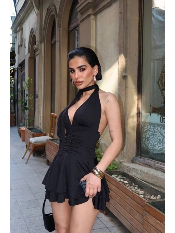Alesbutik Boyundan Bağlamalı Elbise