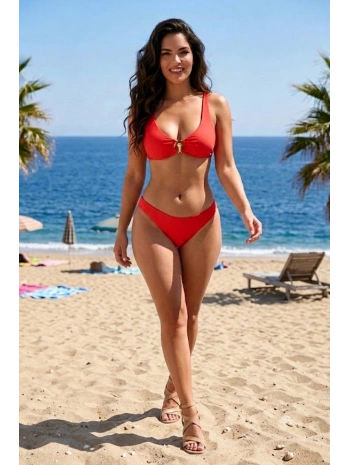 Alesbutik Halka Detaylı Kırmızı Bikini