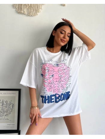 desenli oversize tişört