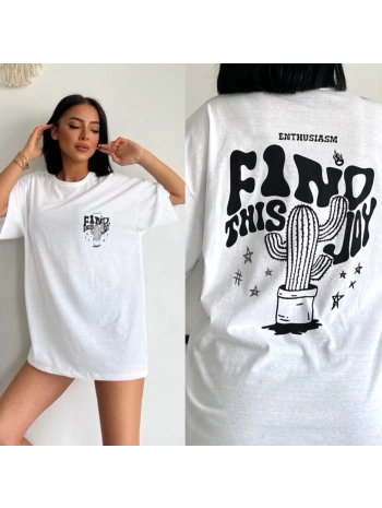 desenli oversize tişört