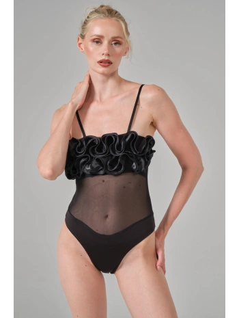 güllü Fırfırlı Bodysuit