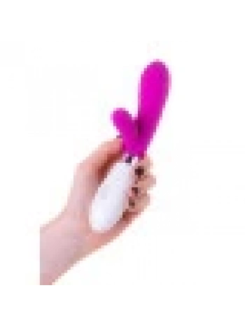 Klitoris Parmak Uyarıcılı Çift Motorlu 10 Hızlı 20cm Pembe Vibratör