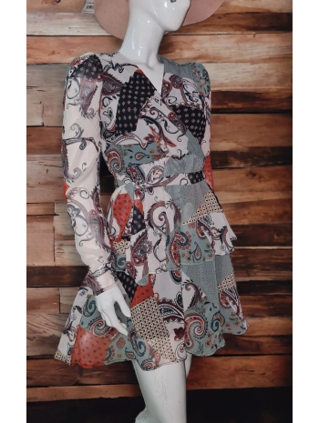 KRUVAZE YAKA SIFON ELBİSE