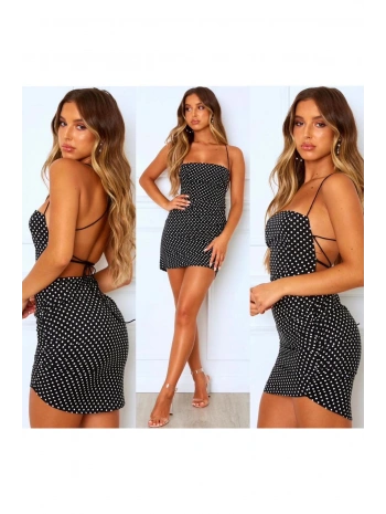 Puantiyeli Askılı Elbise