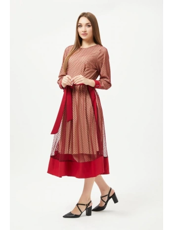 SIFIR YAKA TÜLLÜ ELBİSE