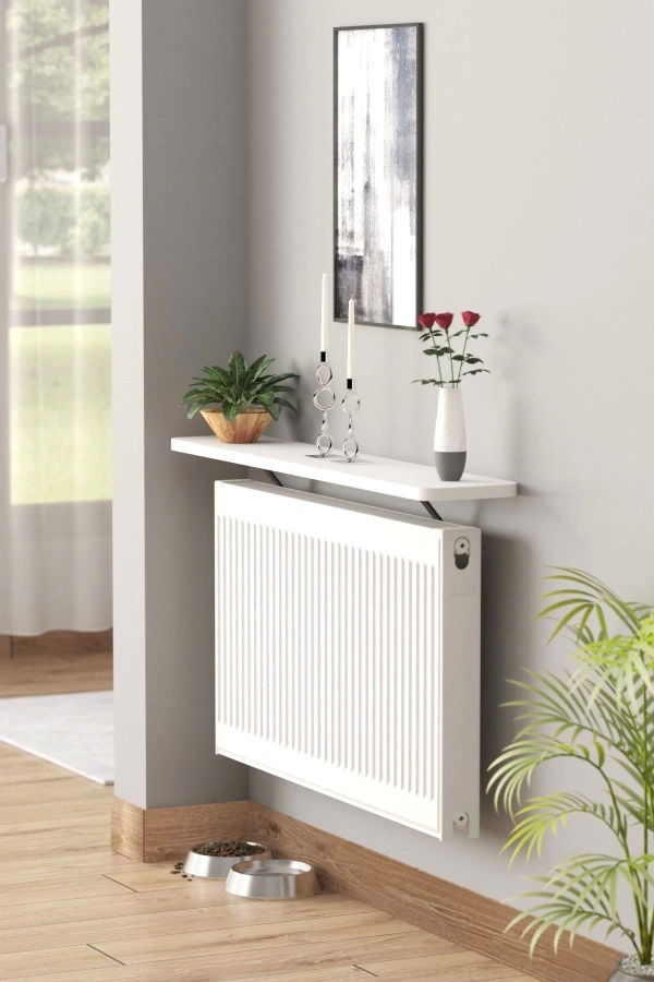 Oval Kenar Beyaz 80 Cm Petek Üstü Uçan Raf Dresuar