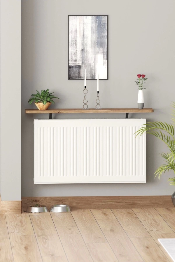 Oval Kenar 120 Cm Atlantik Çam Petek Üstü Uçan Raf Dresuar