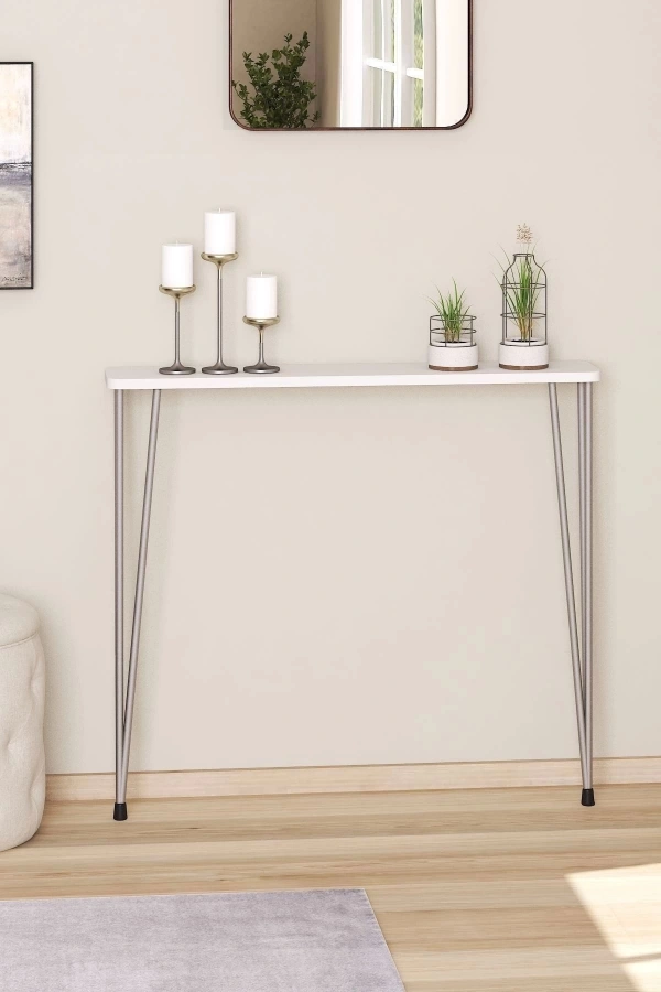 120 cm Oval Kenar Petek Üstü Dresuar Gümüş Ayak