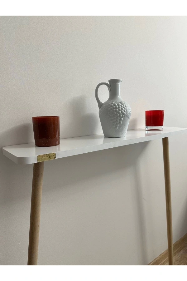 Dresuar Ahşap Ayaklı 80 cm Petek Üstü Raf