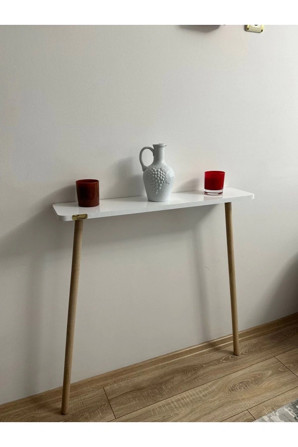 Dresuar Ahşap Ayaklı 80 cm Petek Üstü Raf