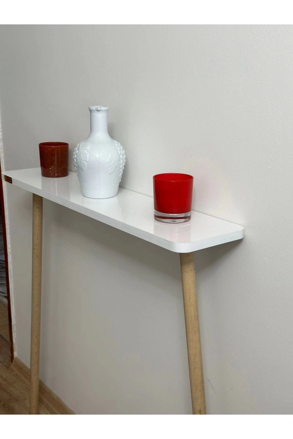 Dresuar Ahşap Ayaklı 120 cm Petek Üstü Raf