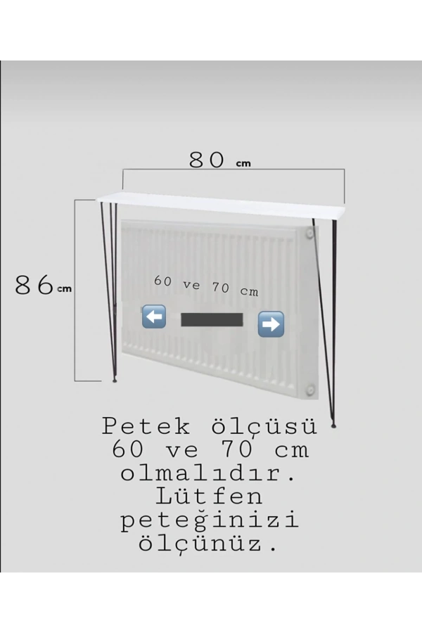 Dresuar Ahşap Ayaklı 80 cm Petek Üstü Raf