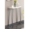 120 cm Beyaz Dresuar Kahve Köşesi Konsol Modern Raf Metal Boru GümüşAyaklı