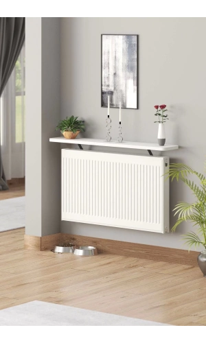 Oval Kenar 60cm Beyaz Petek Üstü Uçan Raf Dresuar