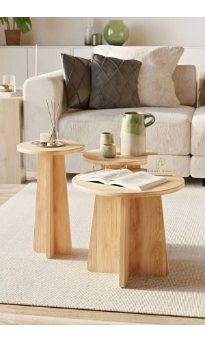 Mantar 3lü Zigon Sehpa Safir