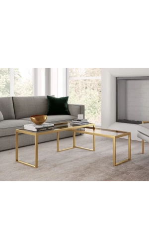 PİNHAL HOME PİN GOLD METAL ORTA SEHPA