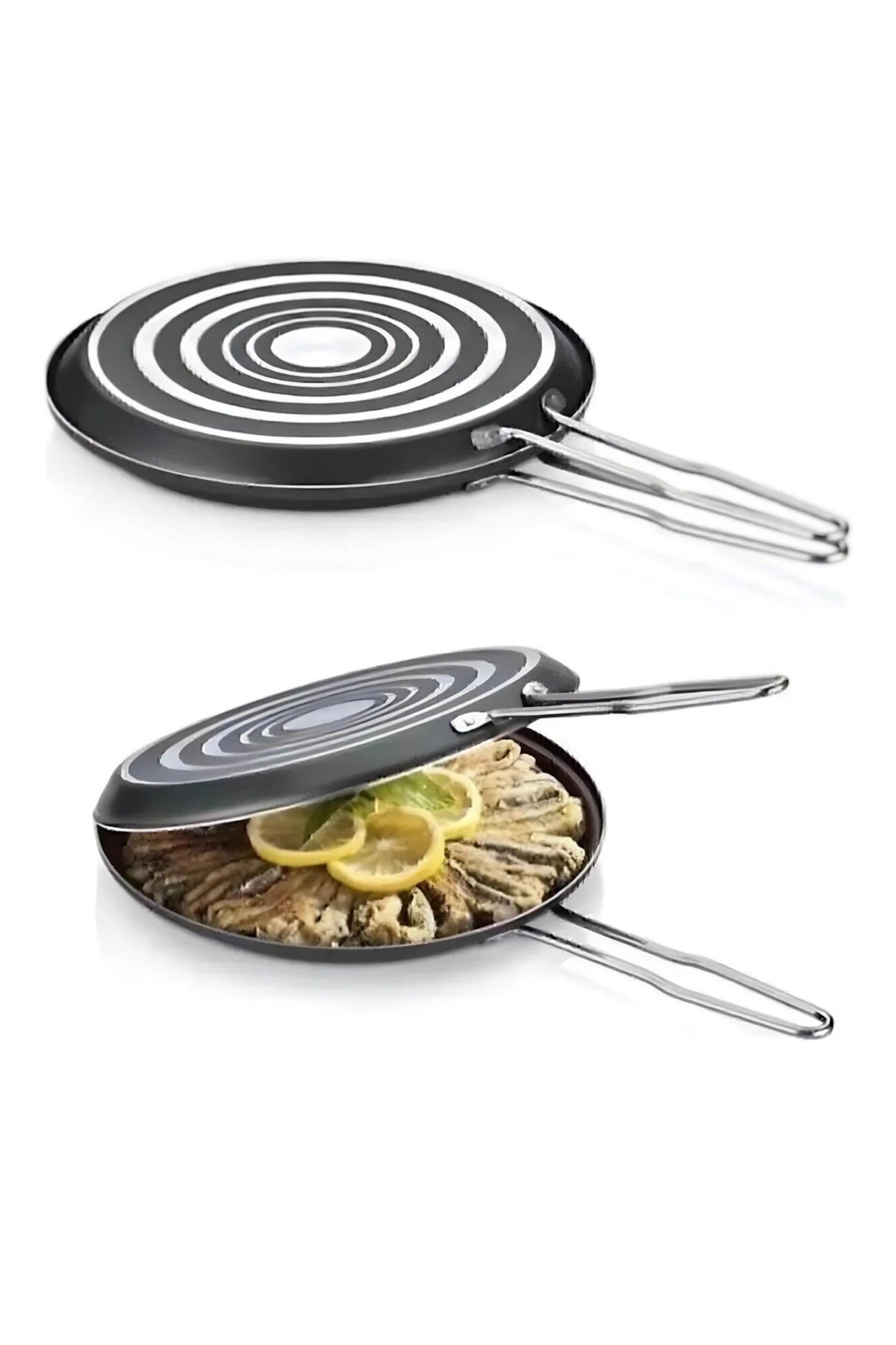 Çift Taraflı İkiz Balık ve Börek Tavası 32 Cm