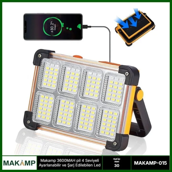 3600mah Pil 4 Kademeli Solarlı Led