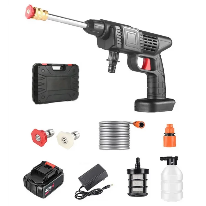 48v Şarjlı Çift Bataryalı Taşınabilir Basınçlı Oto Yıkama Bahçe Sulama Sı