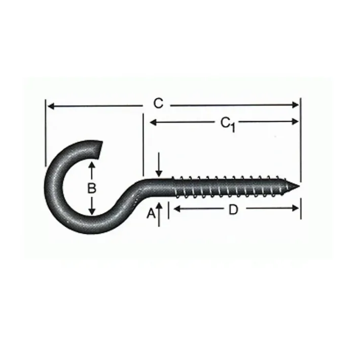 Açık Piton, Kanca, Çengel 20x80 - 144 Adet