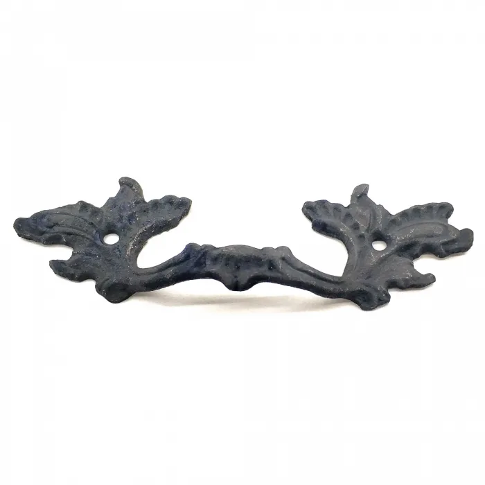 Antika Tarz Dekoratif Pirinç Çiçek Kapı Kulbu - 30x110 Mm, Oksit